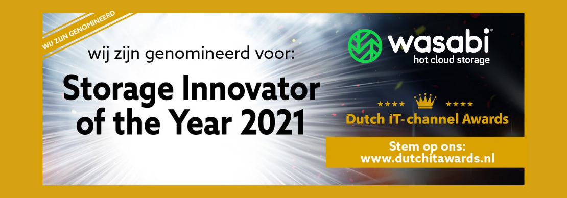 Wasabi genomineerd in de categorie Storage Innovator of the Year! Wasabi genomineerd in de categorie Storage Innovator of the Year!